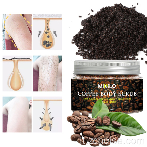 Scrub corpo al collagene naturale organico al caffè da 120 ml